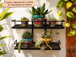 Macetero en Hierro 2 estantes
